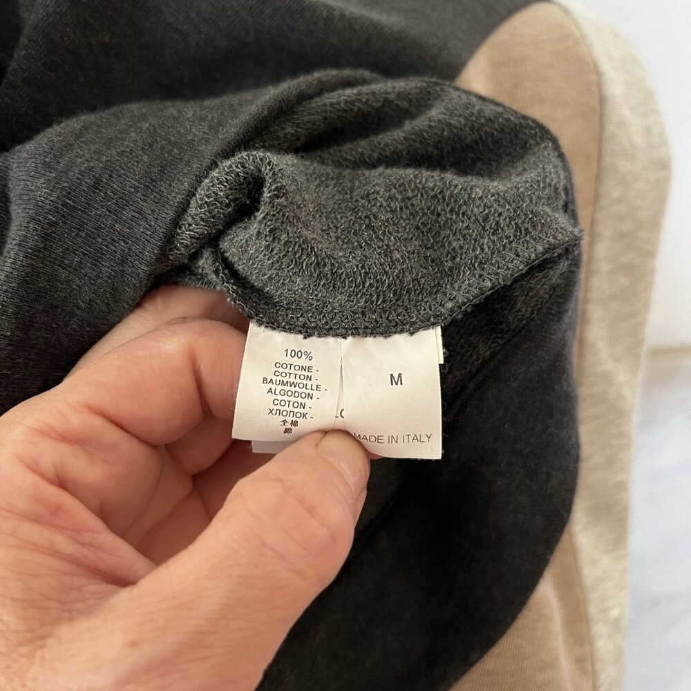 Brunello Cucinelli Sweatshirt M Womens Gray Colorblock Cotton Italy Quiet Luxury - Picture 7 of 8